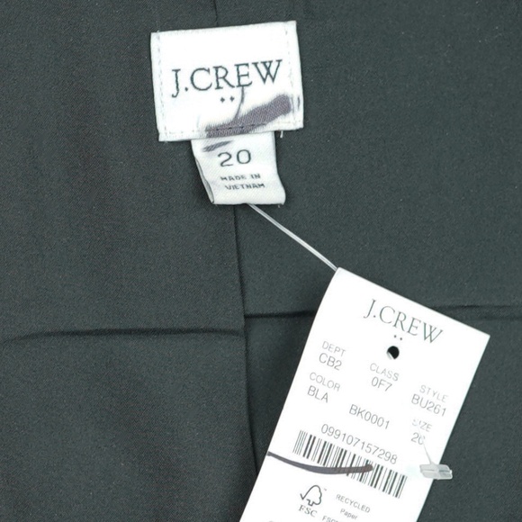 New JCREW Size 20 Button-Neck City Coat in Black $298 BU261 - Picture 5 of 5